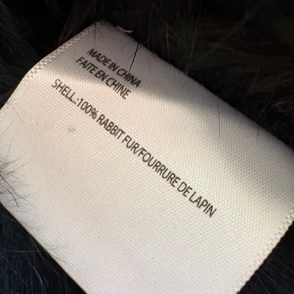 Black Rabbit Fur Coat - Size Small - Picture 3 of 3